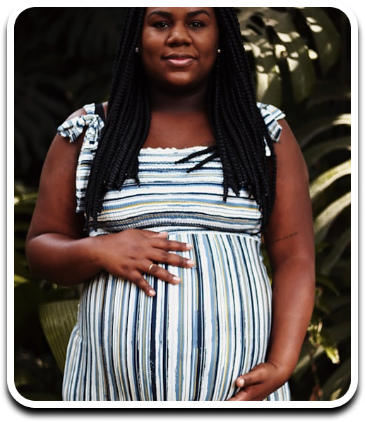 Pregnant woman smiling